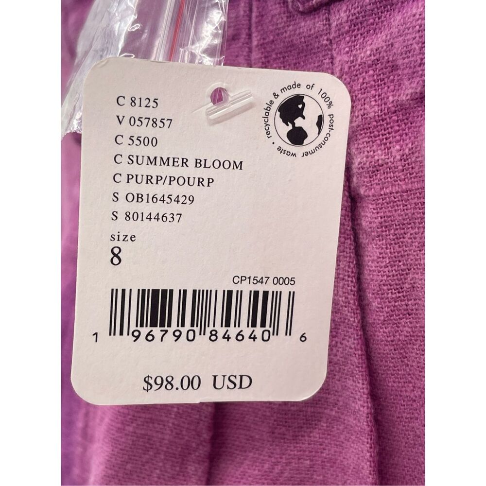 Free People Say So Trouser Shorts Women 8 Purple Pink Summer Bloom Cotton New - Picture 7 of 13
